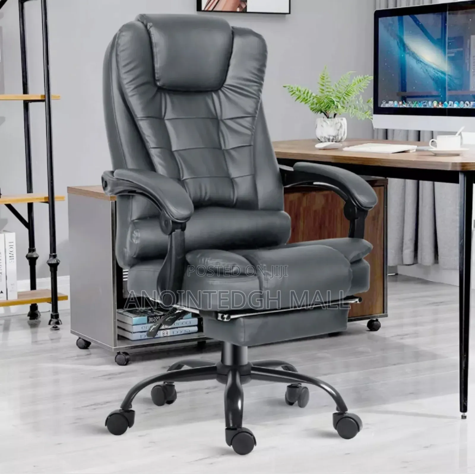 Luxury Massage Gaming Chair With Recliners Footrest Black