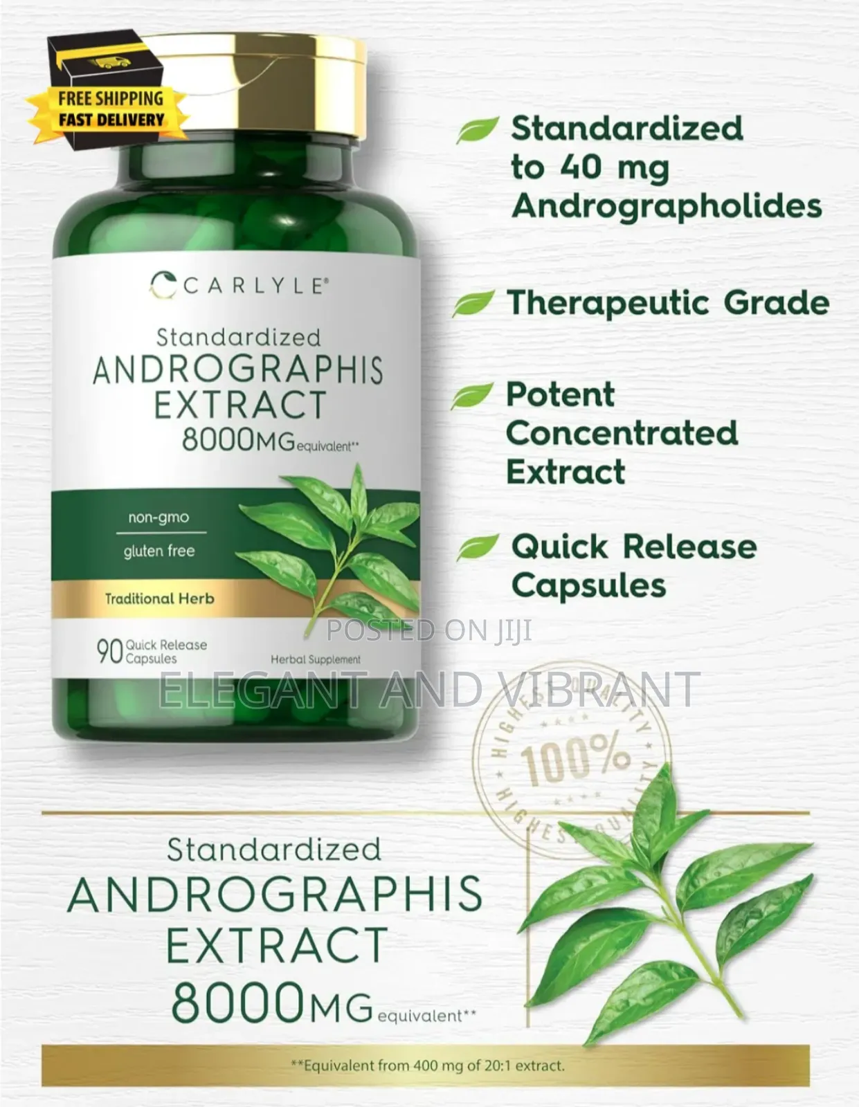 Andrographis Paniculata 8000mg | 90 Capsules