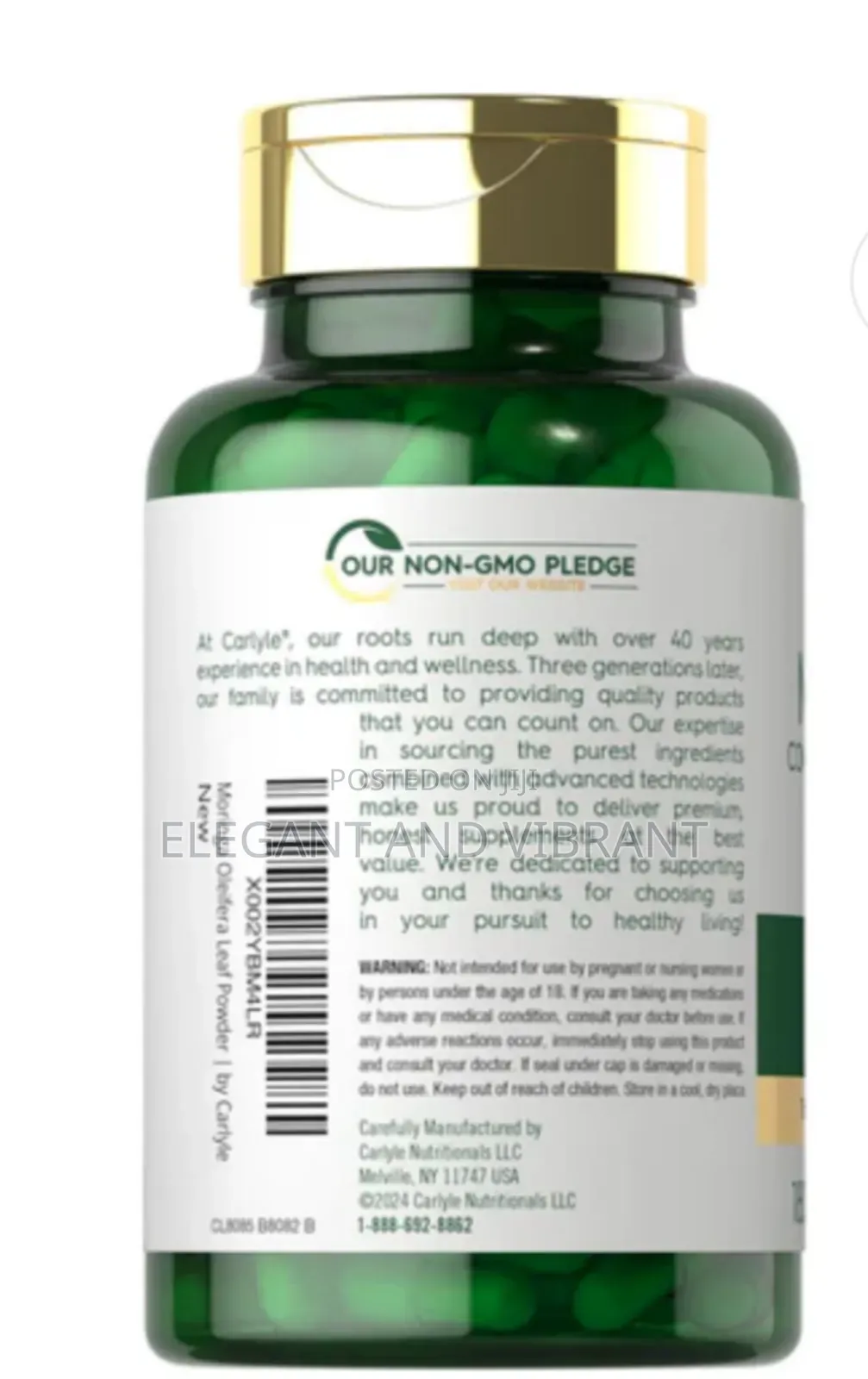 Moringa Oleifera 6000mg Per Serving | 180 Capsules