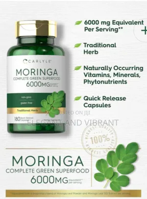 Moringa Oleifera 6000mg Per Serving | 180 Capsules