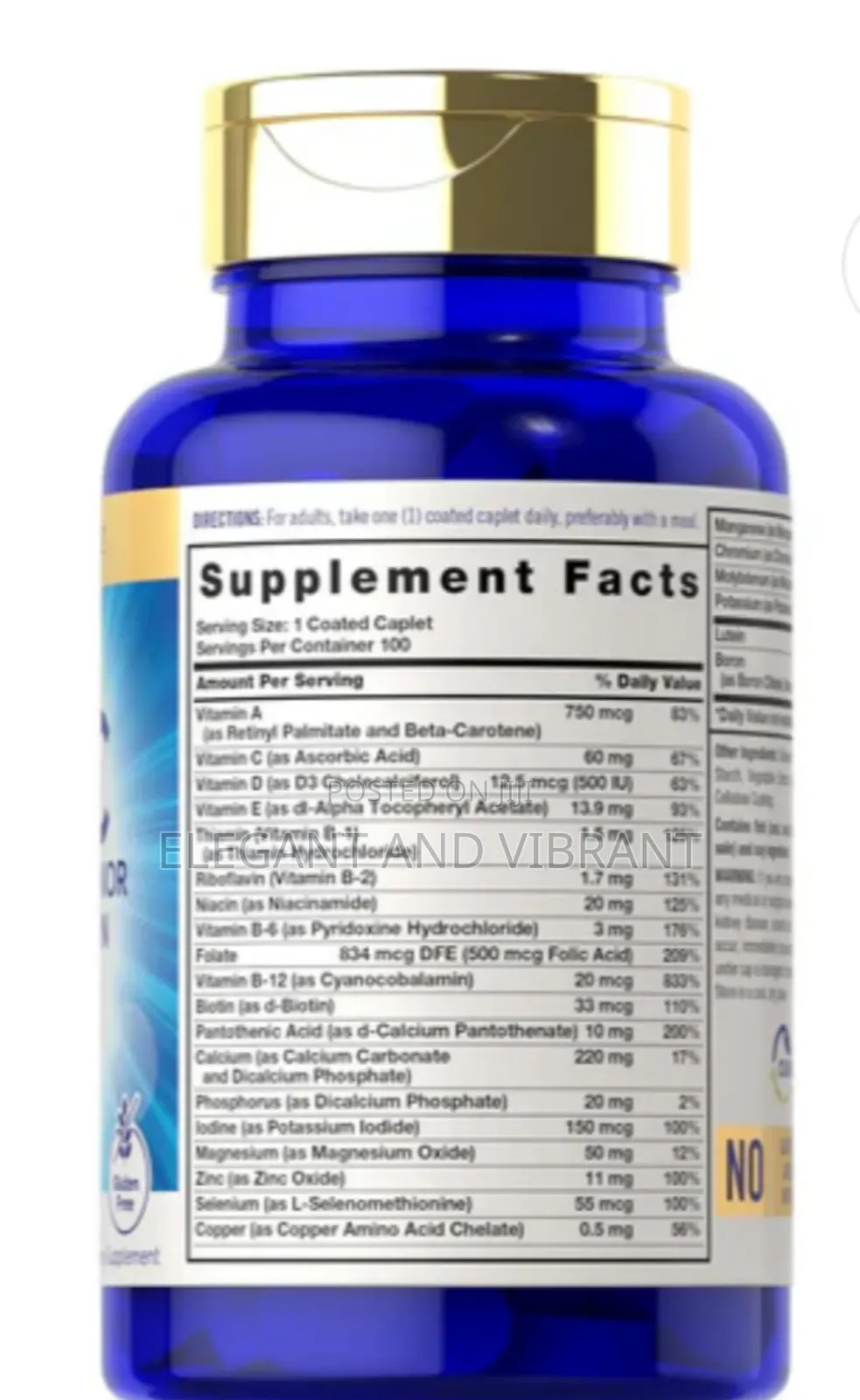 Multivitamin for Older Men | 100 Caplet 4 the Old Age Adult