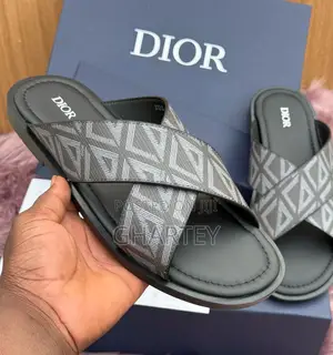 Dior Cross Canvas Strap Men’S Slippers