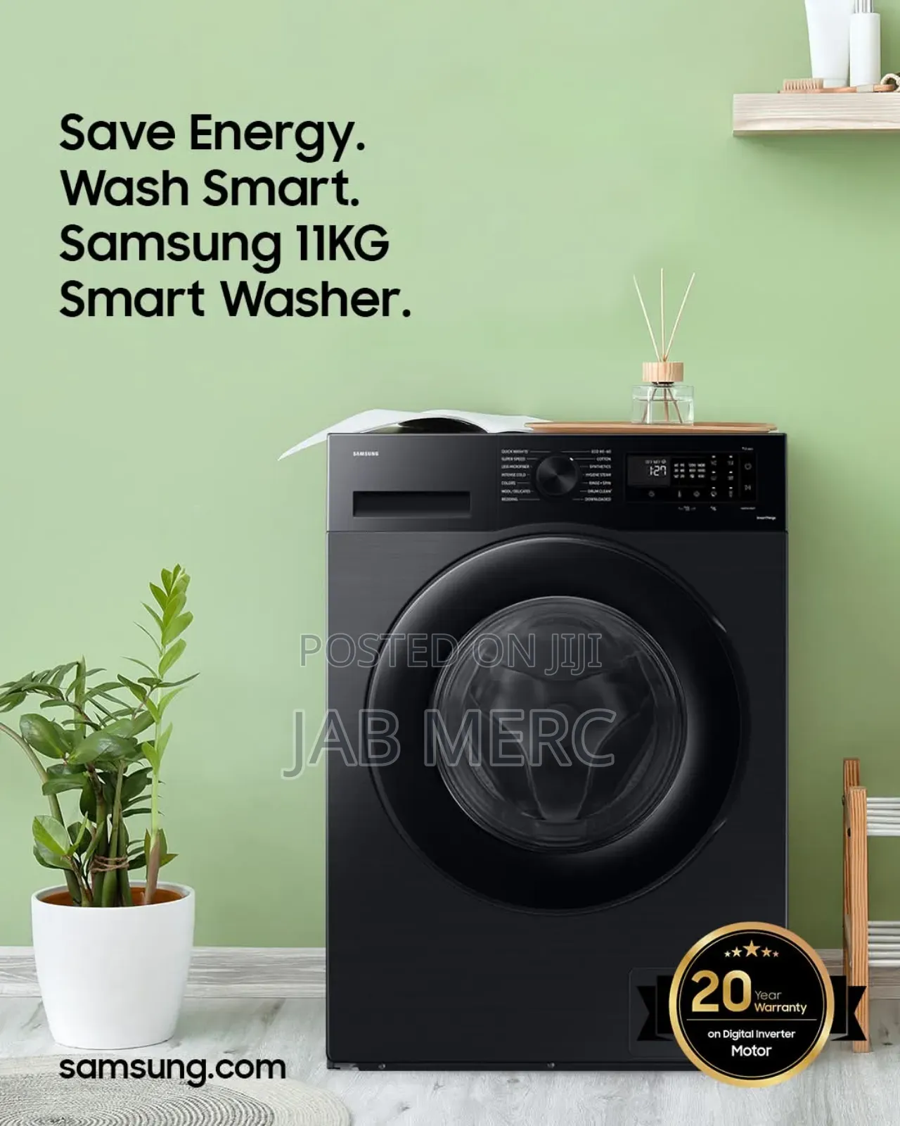 Black Samsung-11kg-Front-Load-Full-Auto-Washing-Machine New