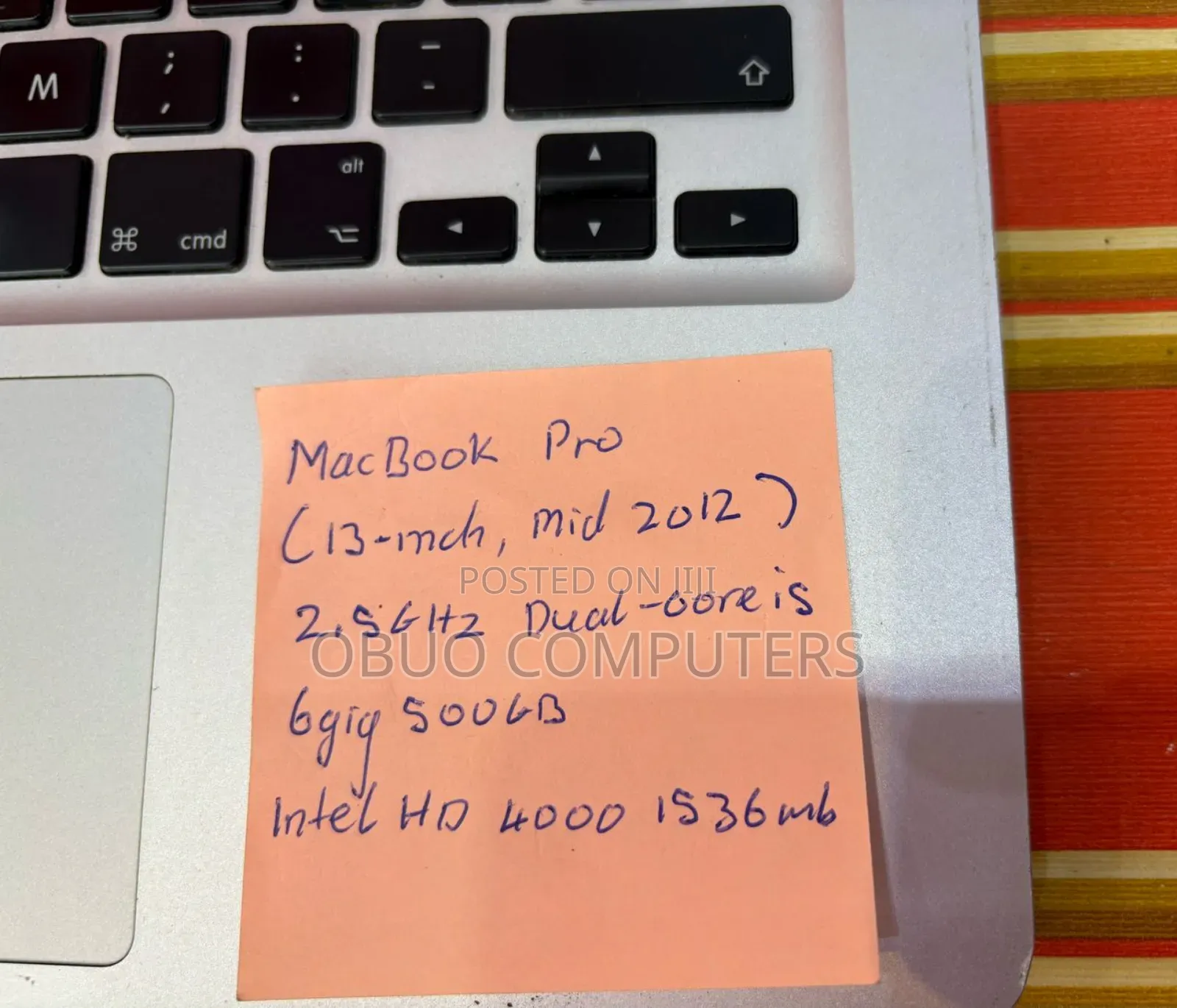 Laptop Apple MacBook 2012 8GB Intel Core I5 HDD 128GB