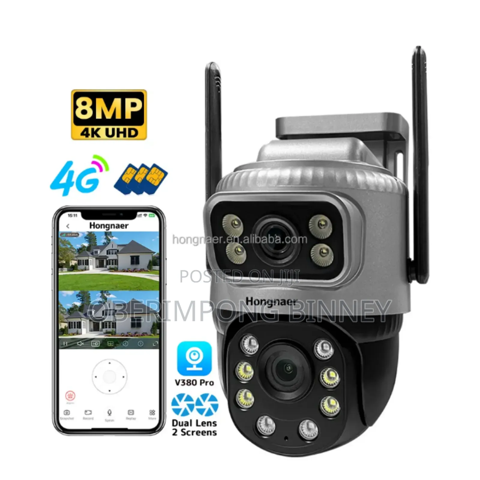 CCTV Camera V380 4g Dual Lens (12v)Sim Version