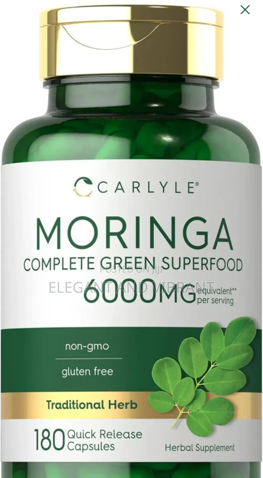 Moringa Oleifera 6000mg Per Serving | 180 Capsules