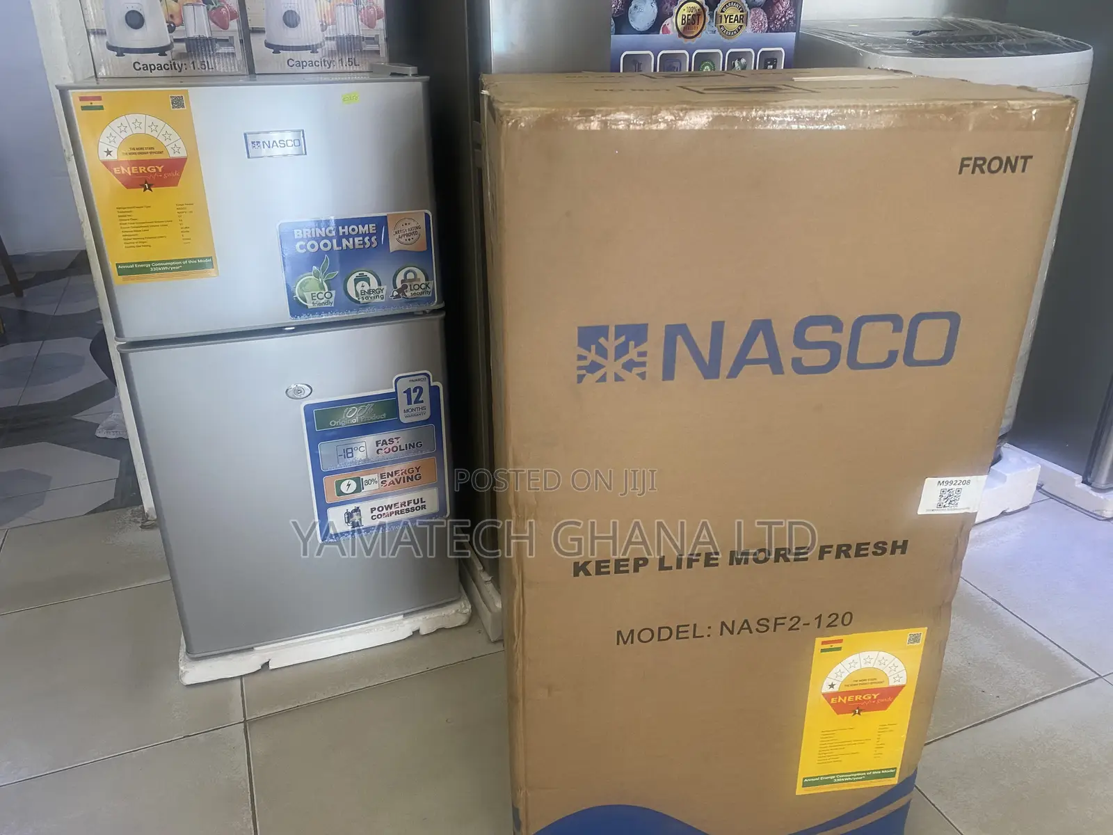 Nasco 90litre Table Top Double Door Fridge With Top Freezer