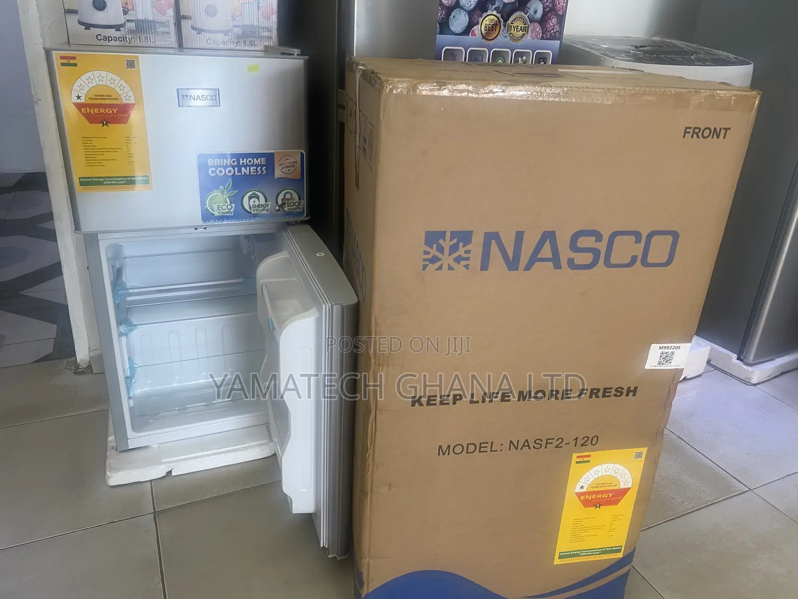 Nasco 90litre Table Top Double Door Fridge With Top Freezer