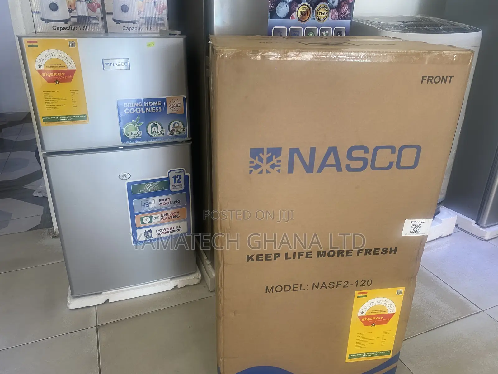 Nasco 90litre Table Top Double Door Fridge With Top Freezer