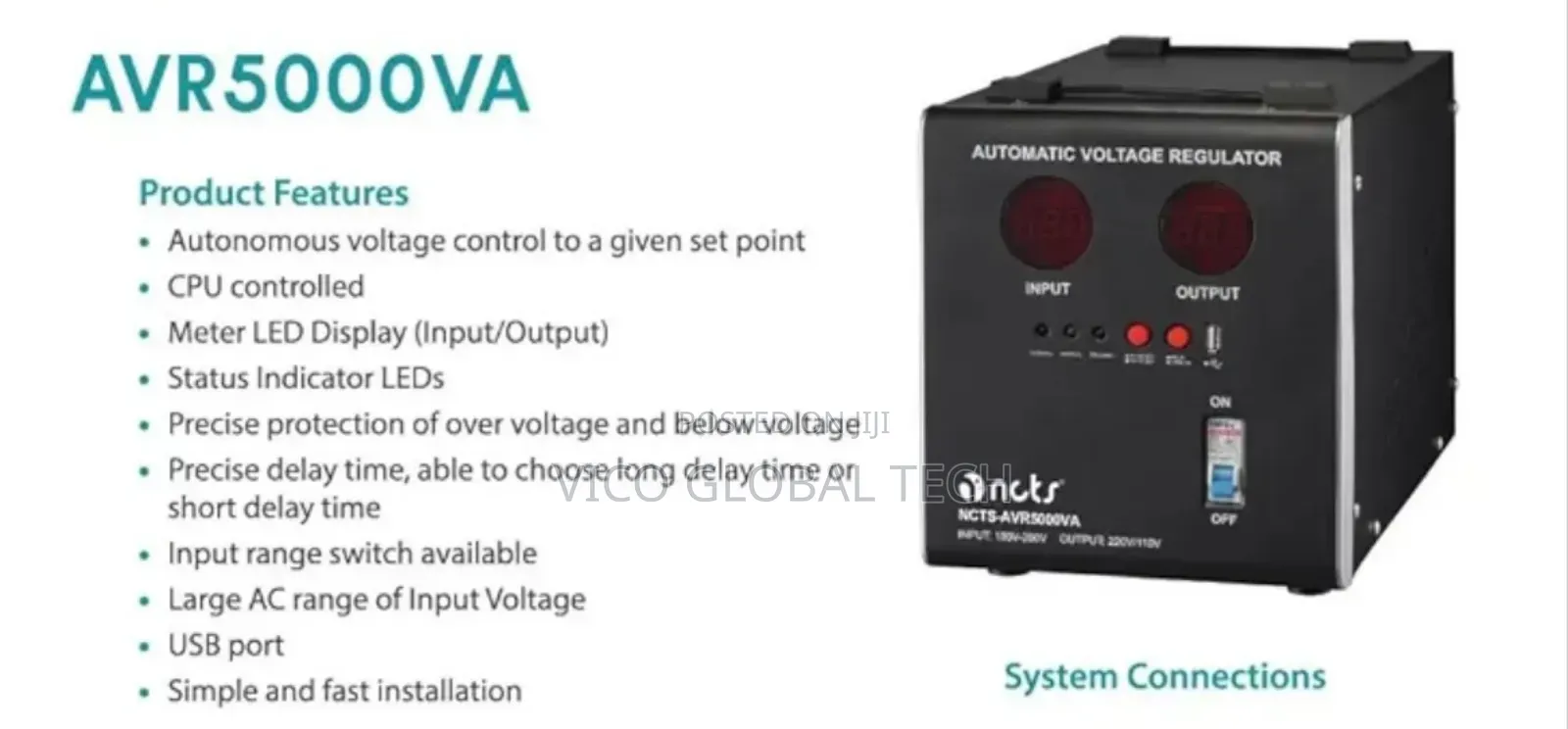 Ncts Avr5000va Automatic Voltage Regulator