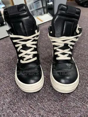 Rick Owens Geobasket High-Top Leather Sneakers
