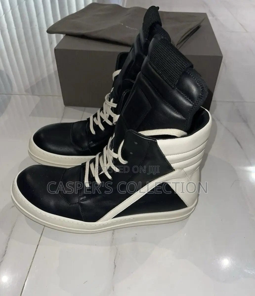 Rick Owens Geobasket High-Top Leather Sneakers