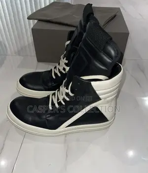 Rick Owens Geobasket High-Top Leather Sneakers