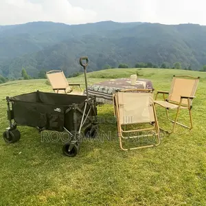 Foldable Trolley Wagon Cart With All-terrain Wheels Brake
