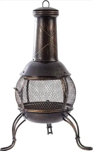 Emberwood 90cm Chiminea With Fire Grate. Poker - Fire Pit