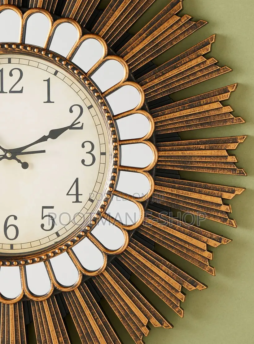 Textured Vintage Gold Wall Clock - 70 CMS