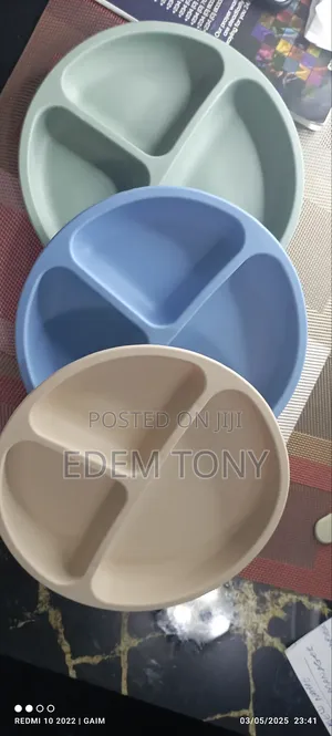 3pcs Baby Silicone Dining Plates