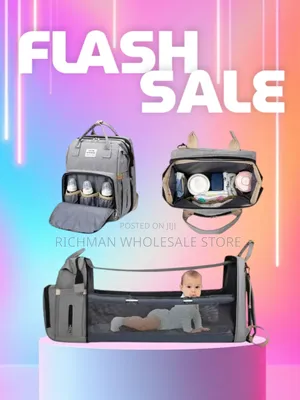 Portable Folding Crib Large Capacity Baby Backpack - Grey