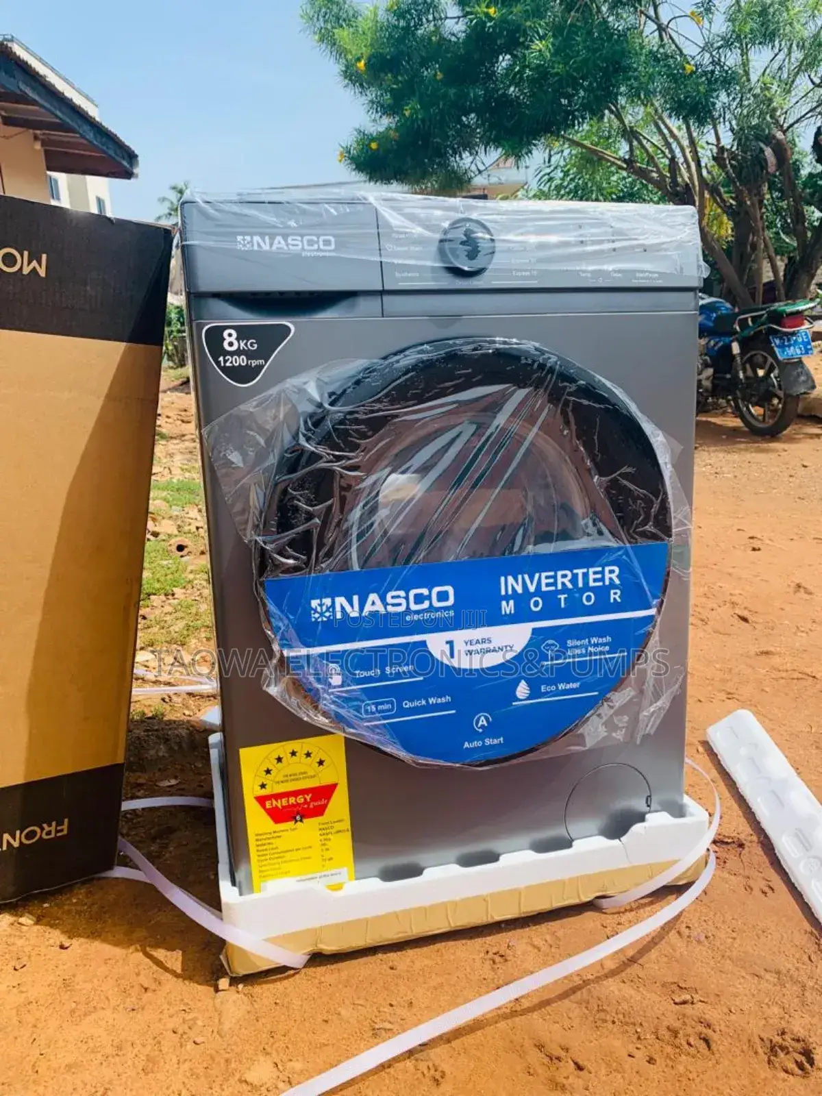 With Efficiency Nasco 8.0kg Inverter Washing Machine