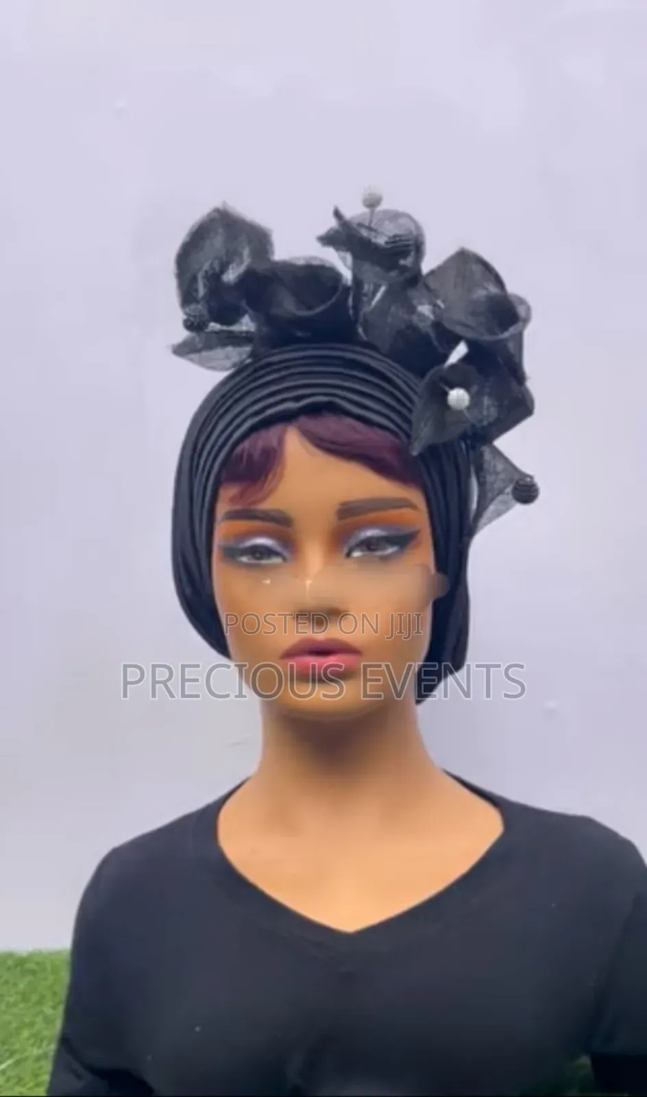 Black Fascinators and Black Turbans