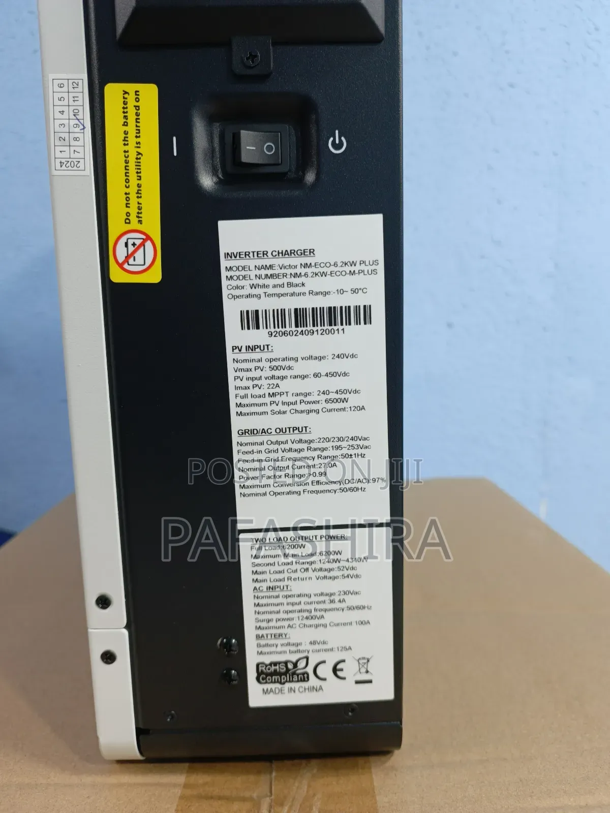 6.2kw 6200w 48v 120a MPPT Hybrid Solar Inverter