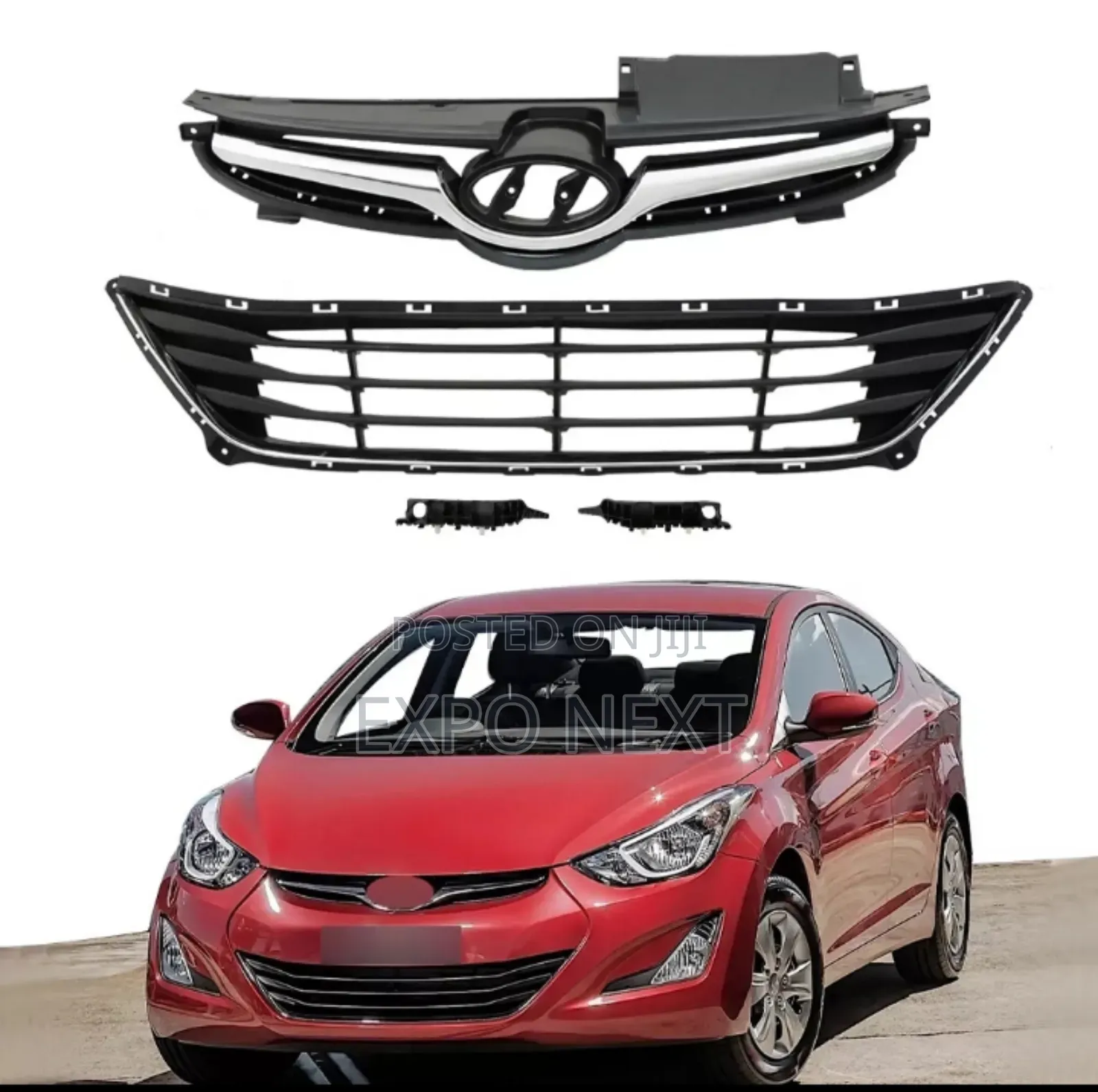 Front Grilles Bumper Brackets Set For Hyundai Elantra