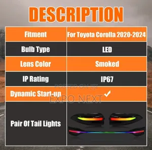 Led Tail Lights For Toyota Corolla 2020-2024