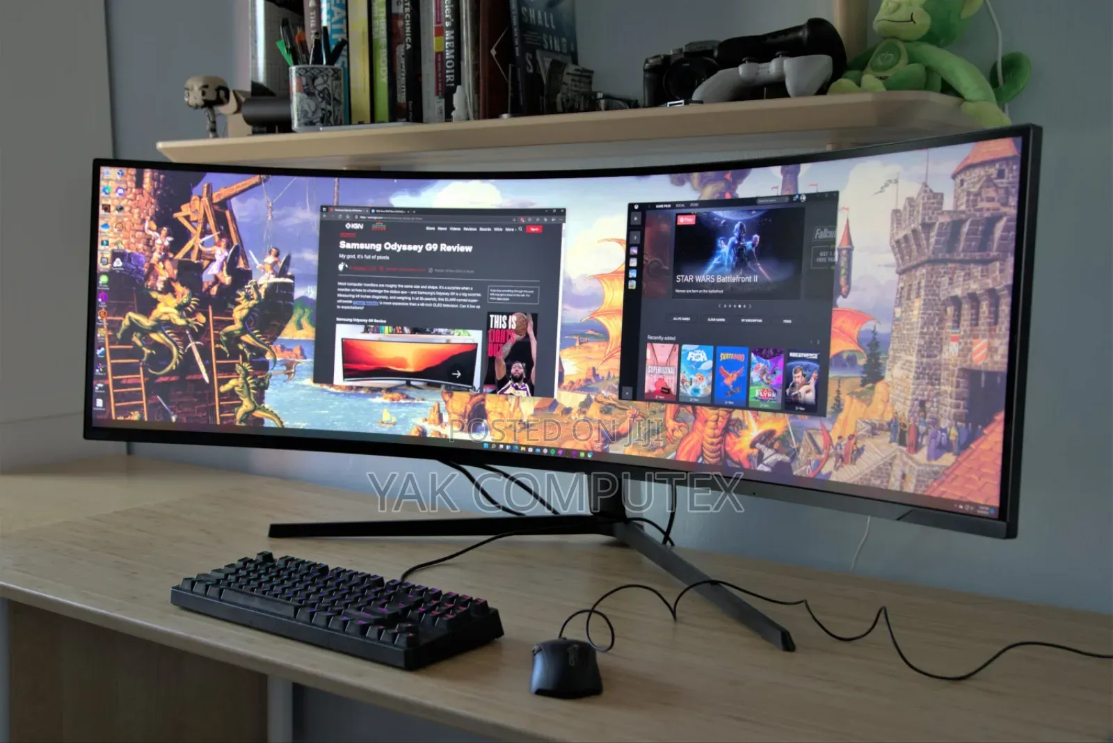 Samsung 49” Odyssey G9 Gaming Monitor, 1000r Curved Screen,