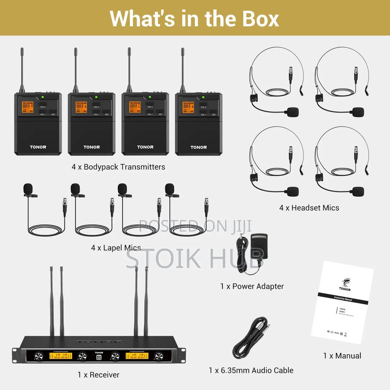 Tonor Tw844 Uhf Mikrofon Set 4 Channel