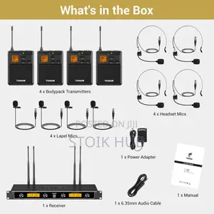 Tonor Tw844 Uhf Mikrofon Set 4 Channel