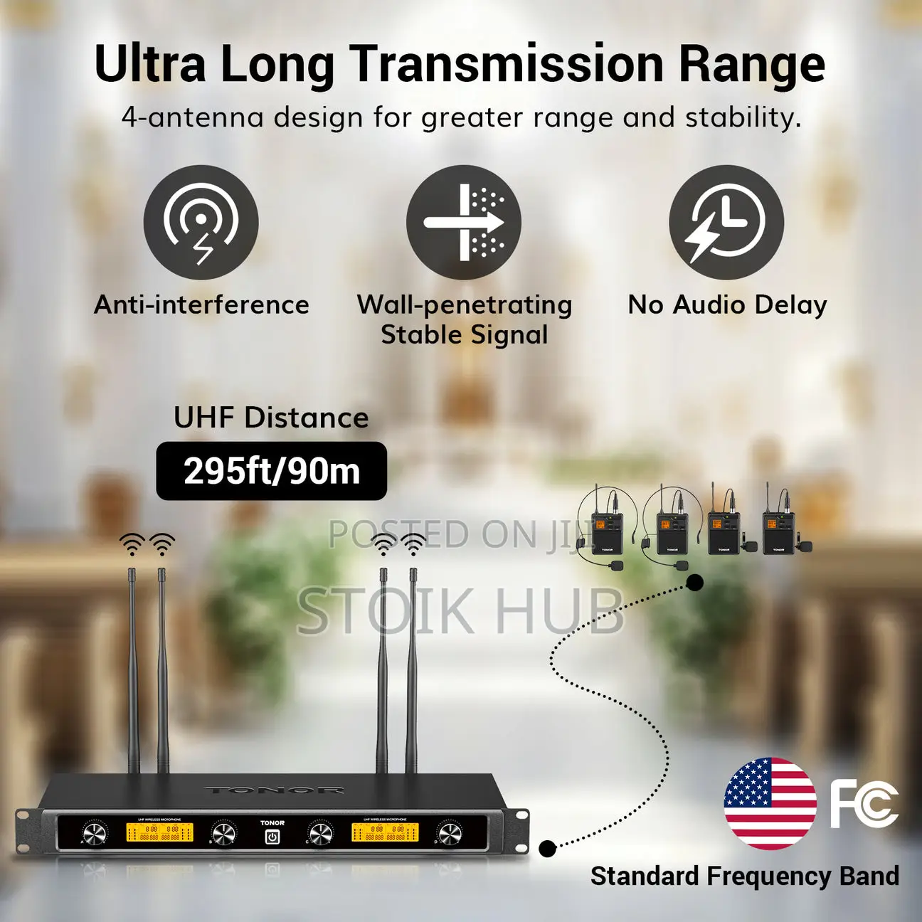 Tonor Tw844 Uhf Mikrofon Set 4 Channel