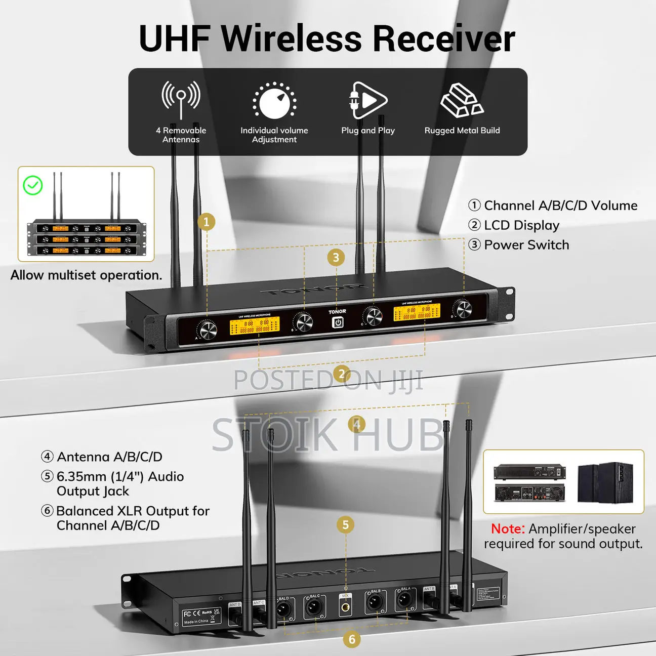Tonor Tw844 Uhf Mikrofon Set 4 Channel