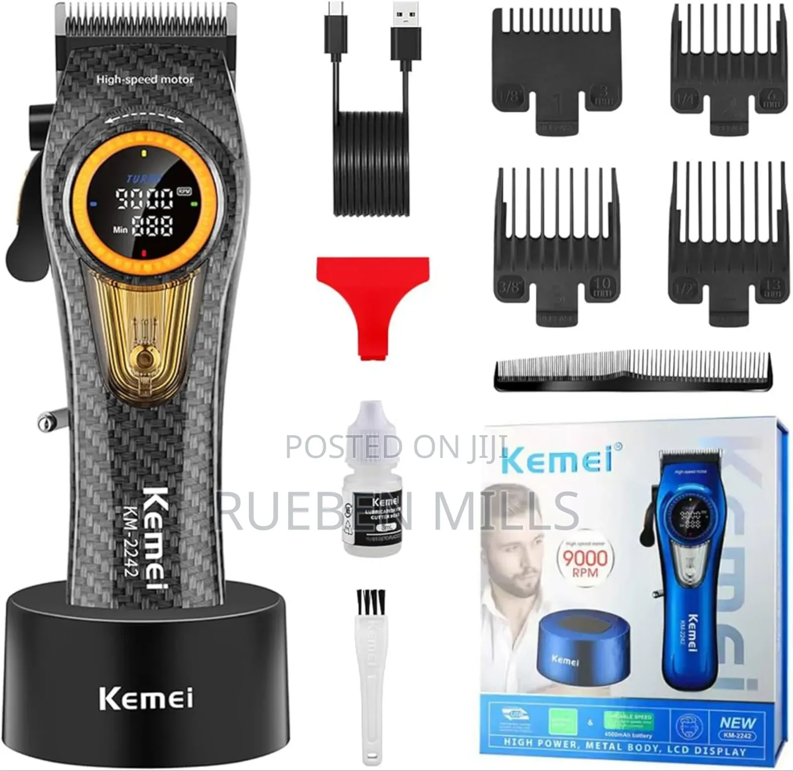 4500mah Heavy Duty Kemei 2242 Barbering Machine Hair Clipper