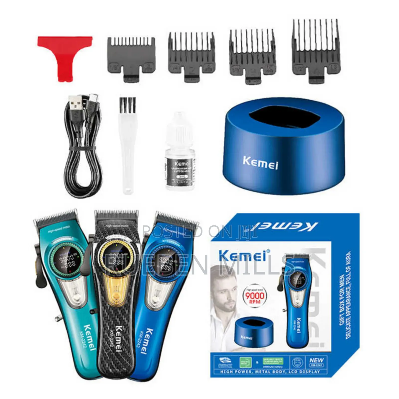 4500mah Heavy Duty Kemei 2242 Barbering Machine Hair Clipper