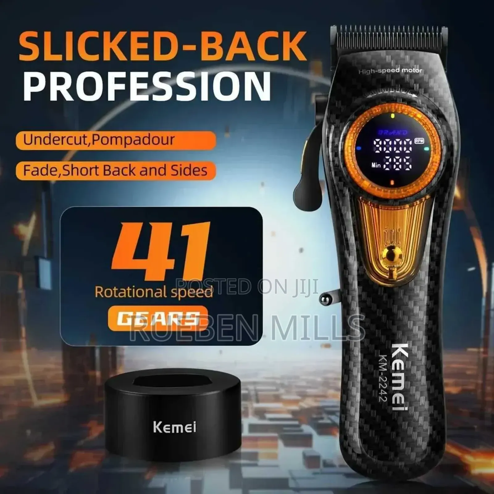 Jual Kemei Km 2242 Clipper 4500mah 9000rpm Barbering Machine