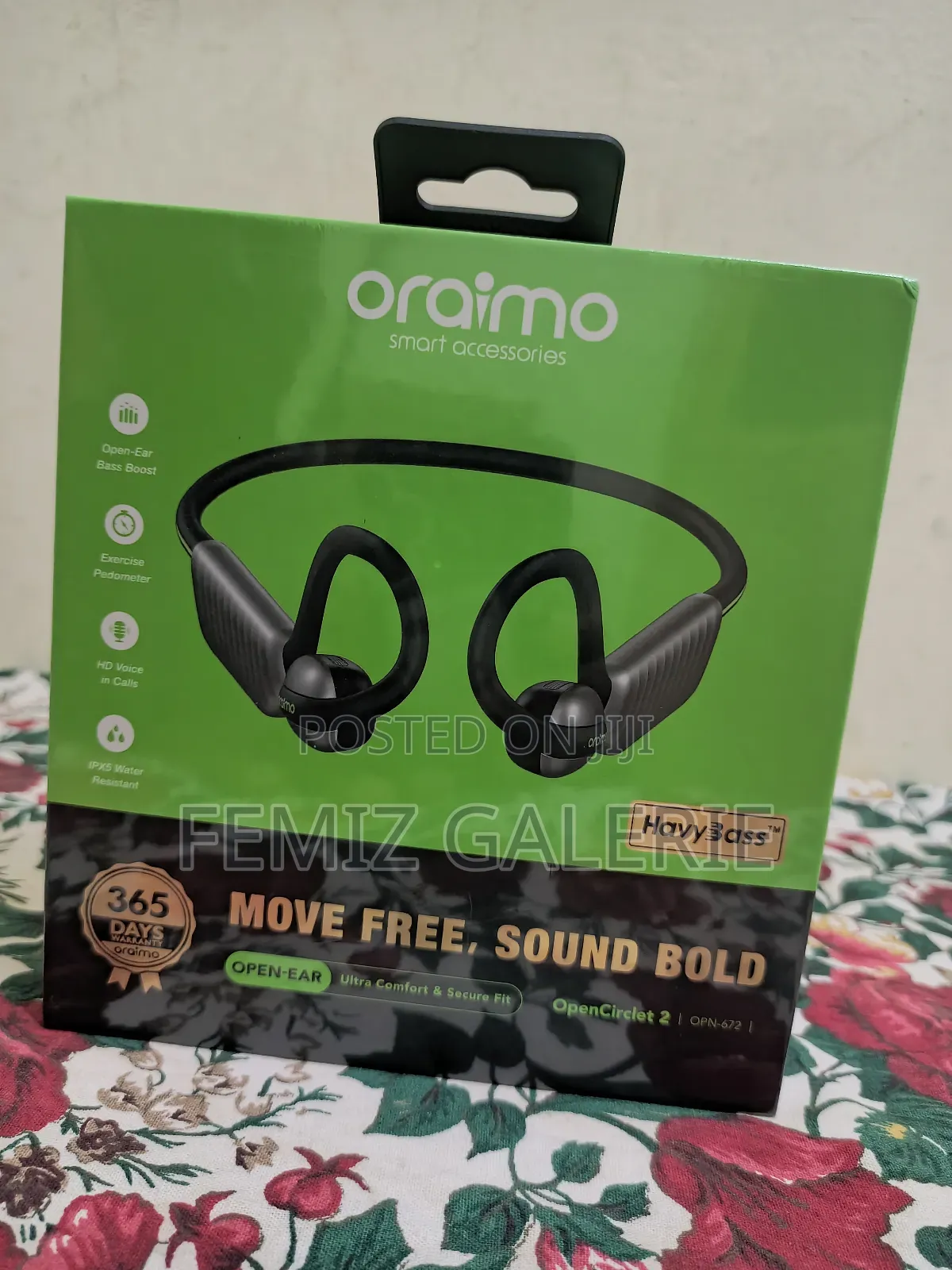 Oraimo Opencirclet 2 Ipx5 Steps Tracking Open-Ear Headphones