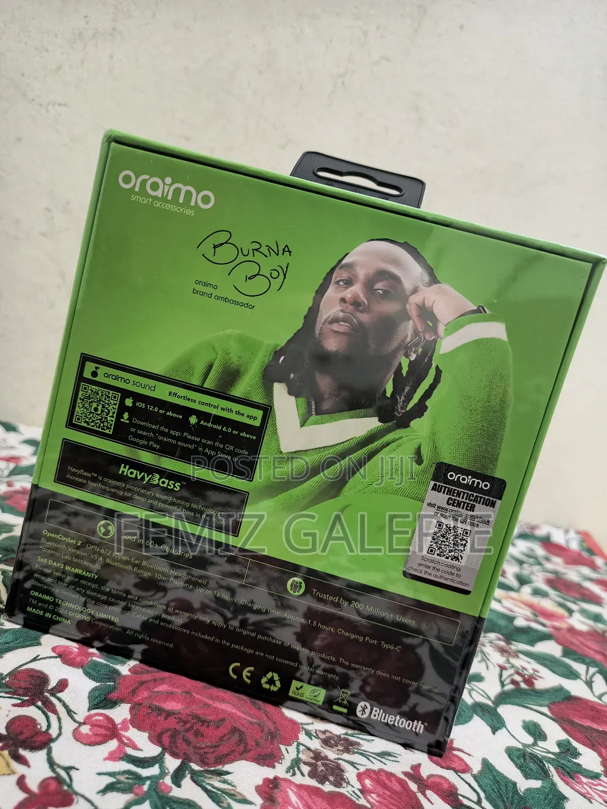 Oraimo Opencirclet 2 Ipx5 Steps Tracking Open-Ear Headphones