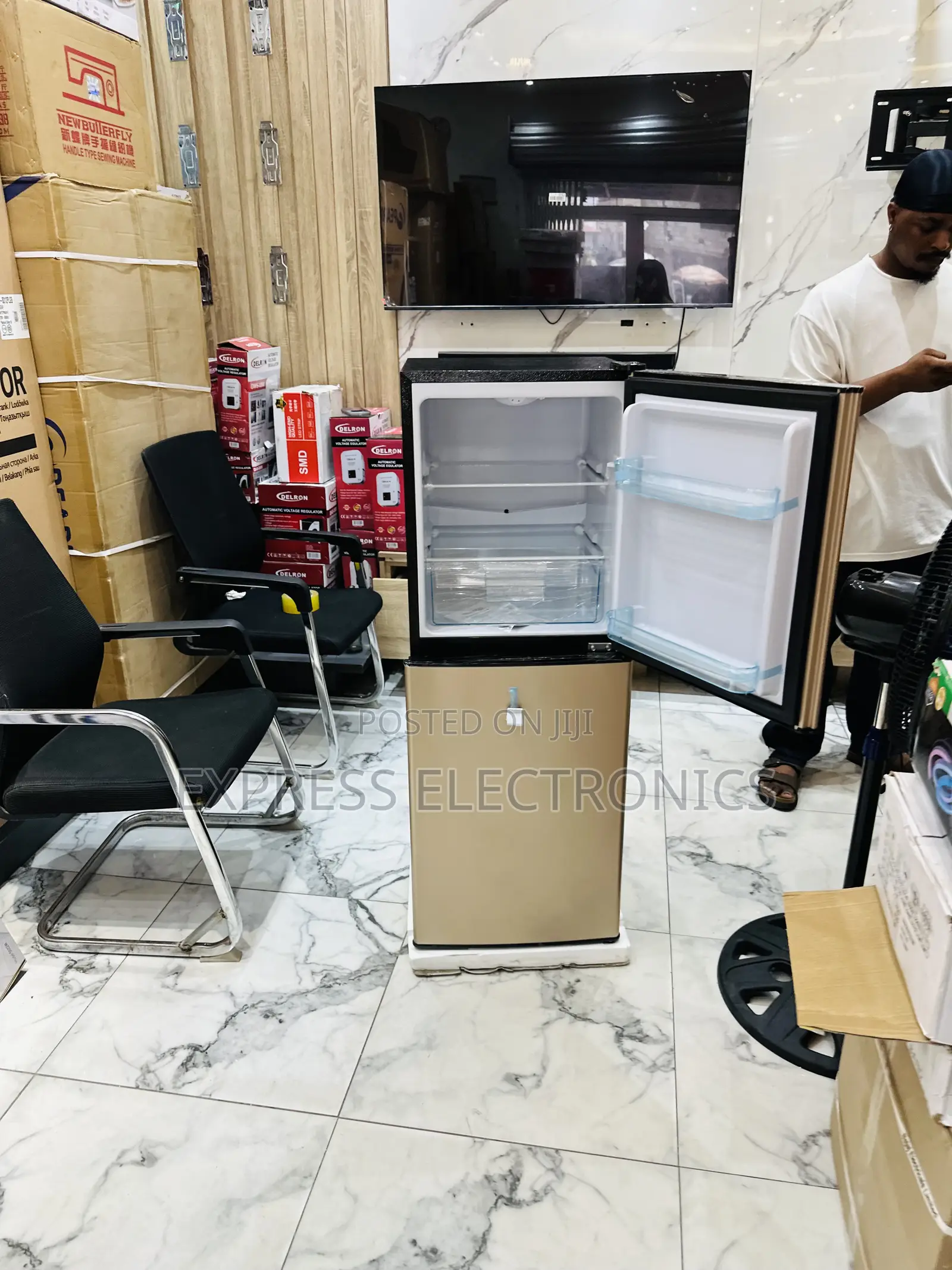 Sleek Gold Fridge Double Door Nasd2-18