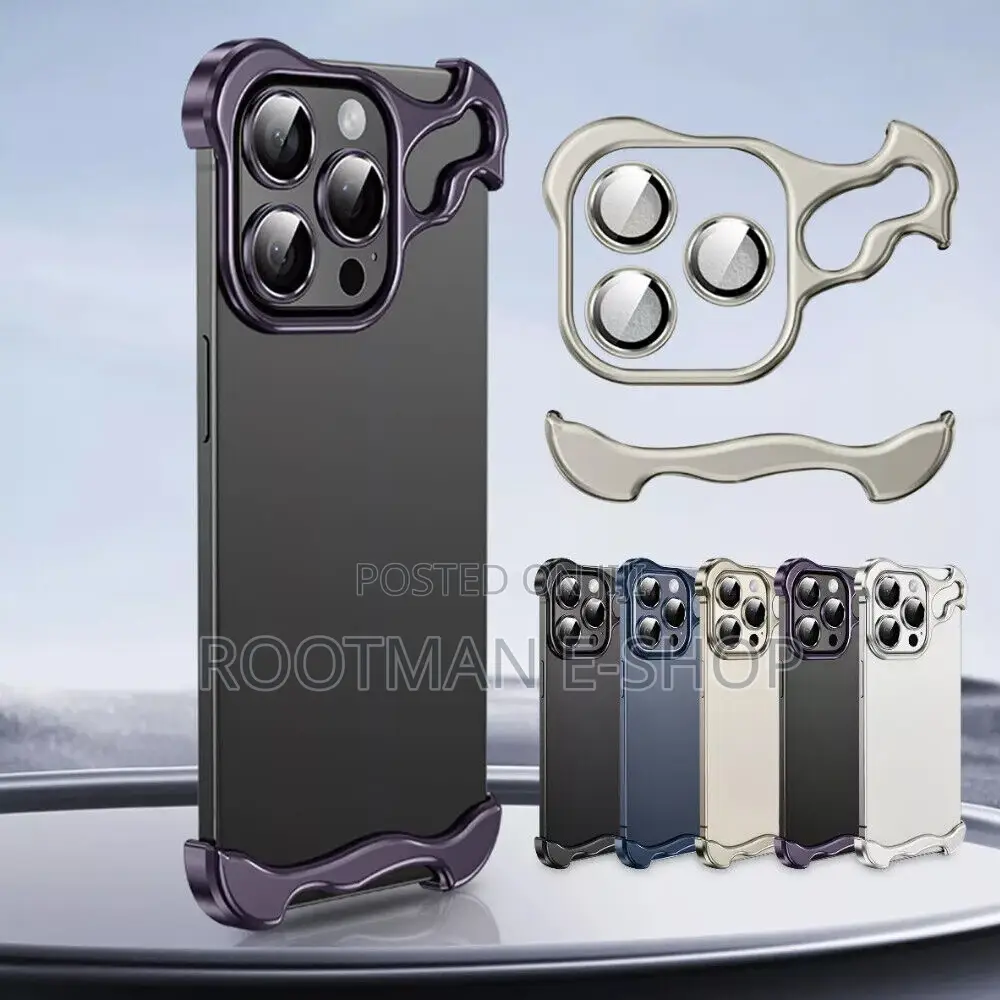 Irregular Metal Bumper Case for iPhone 13 14 15 Pro Max Plus