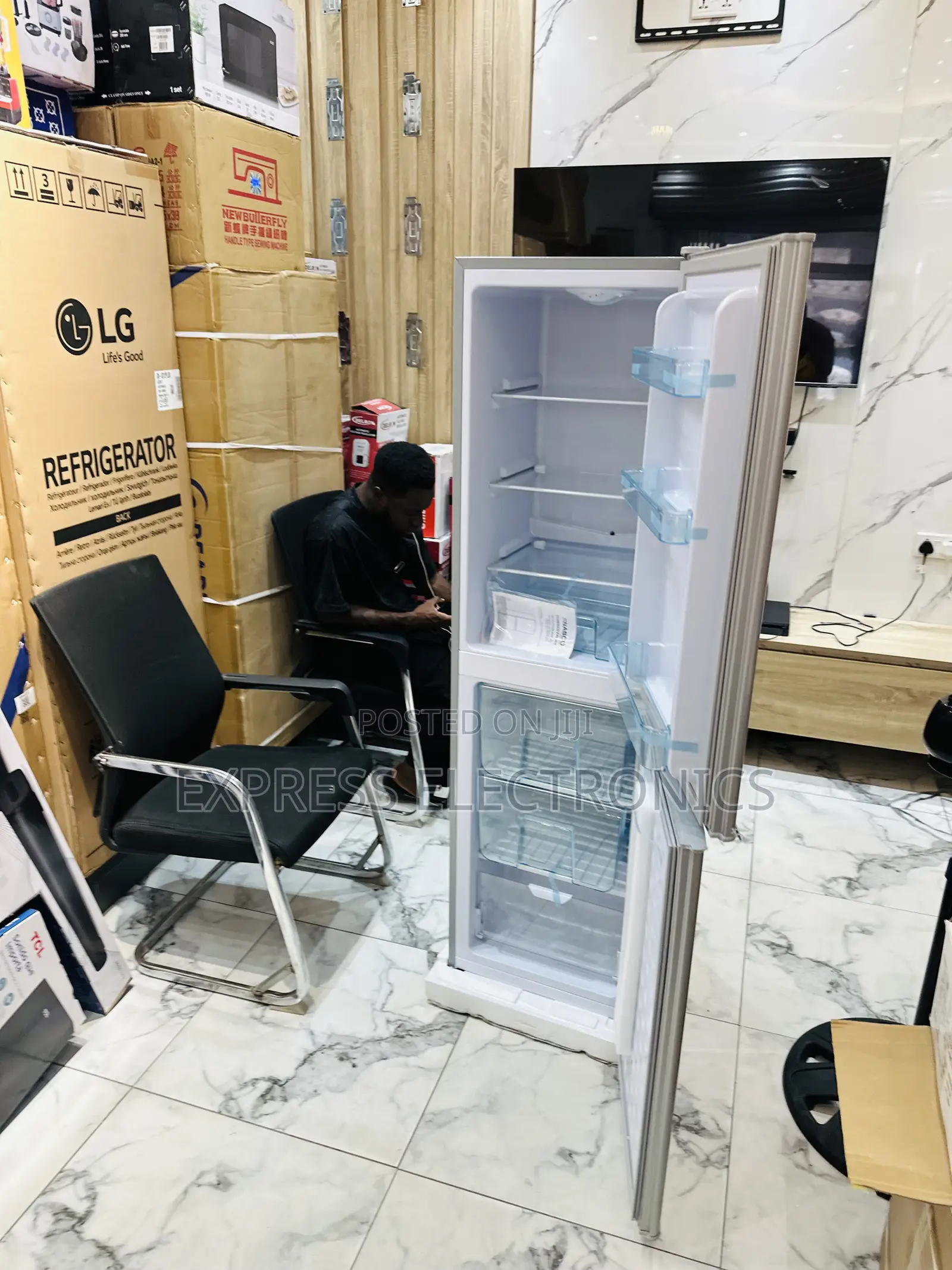 Authentic Sleek Grey Double Door Fridge Nasd2-24fl