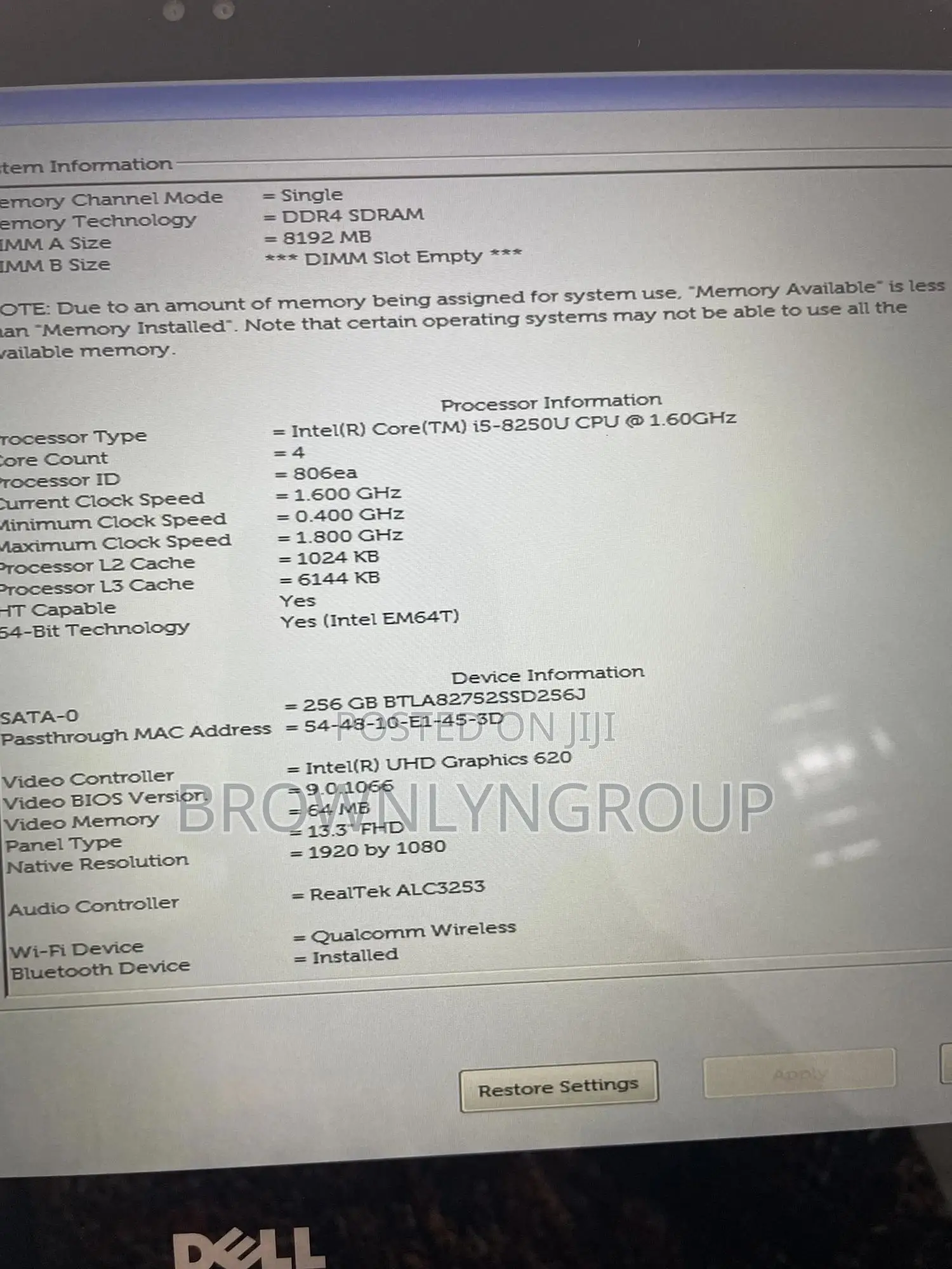 New Laptop Dell Latitude 3390 8GB Intel Core i5 SSHD (Hybrid) 256GB