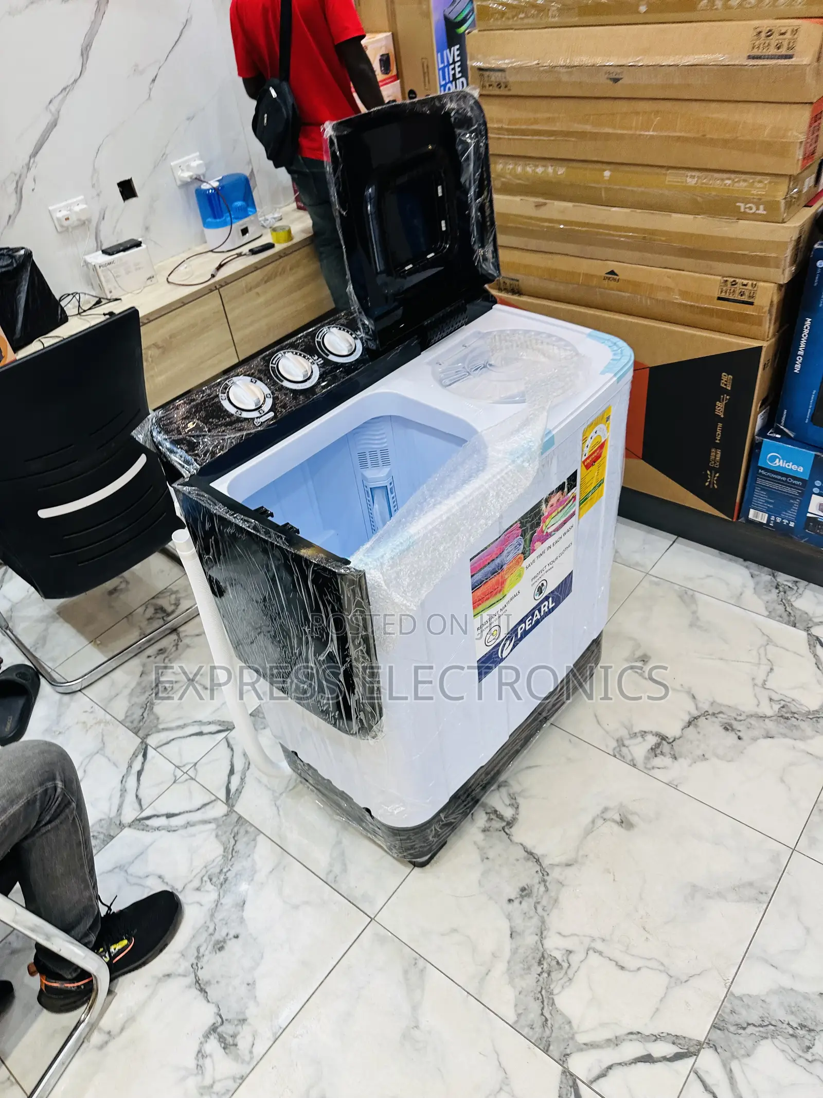 Semi Automatic Washing Machine 10kg Topload Pearl White