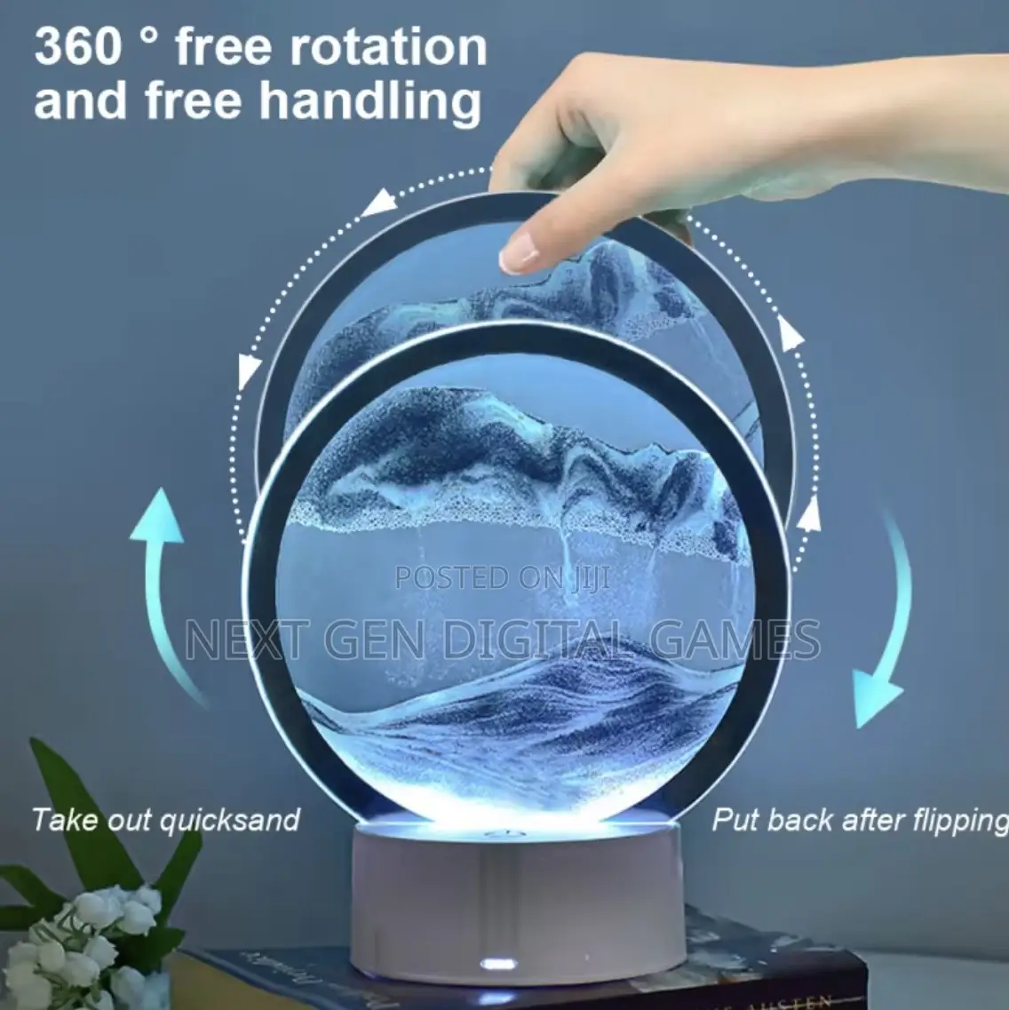 3d Flowing Sand Led Light Hourglass