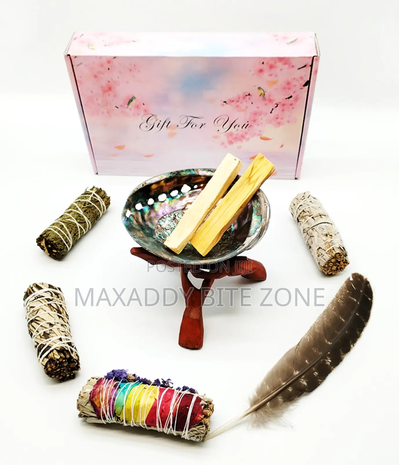 White Sage Kits With Palo Santo, Abalone and Stand