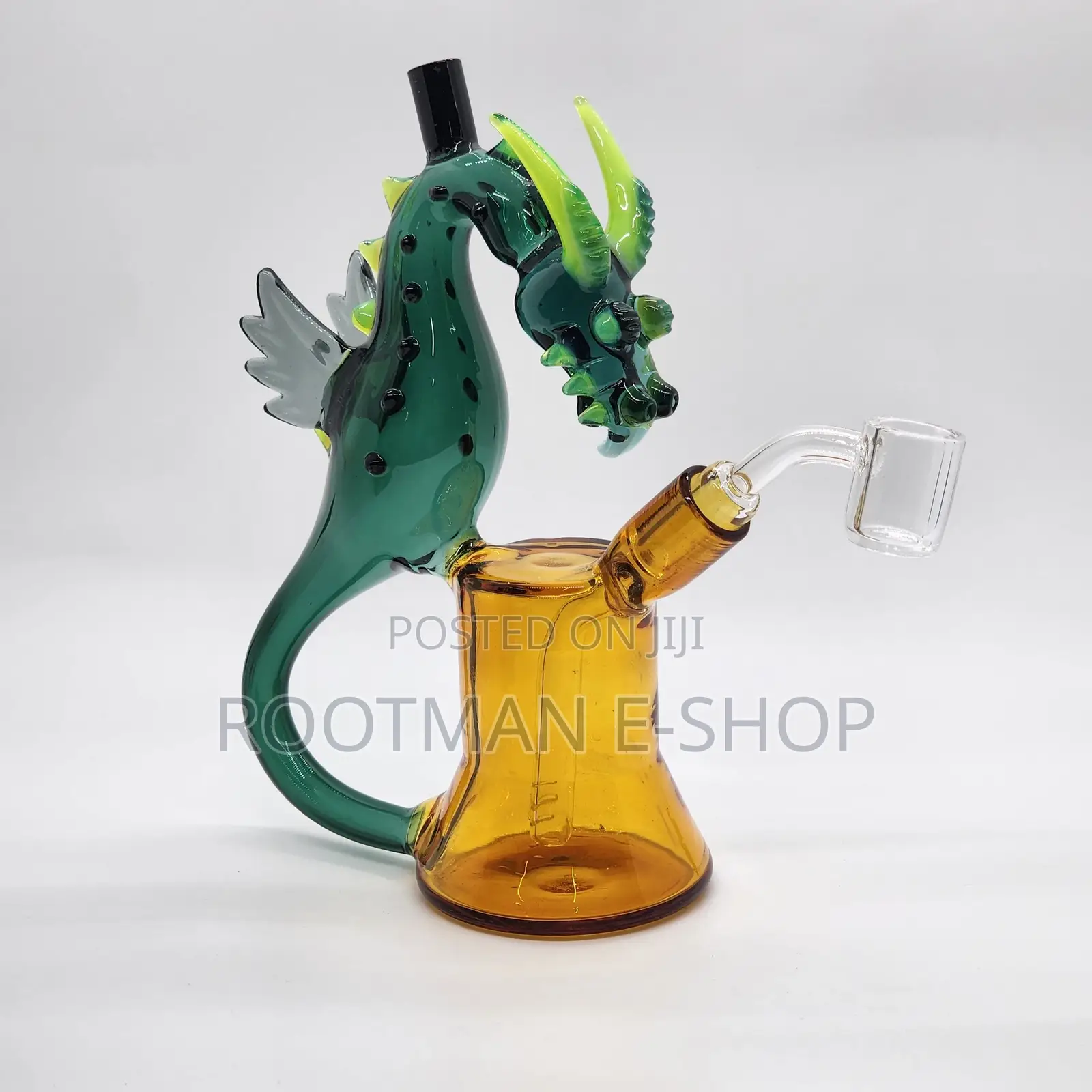 Smoked Dragon Recycler Glass Water Pipe/Dab Rig