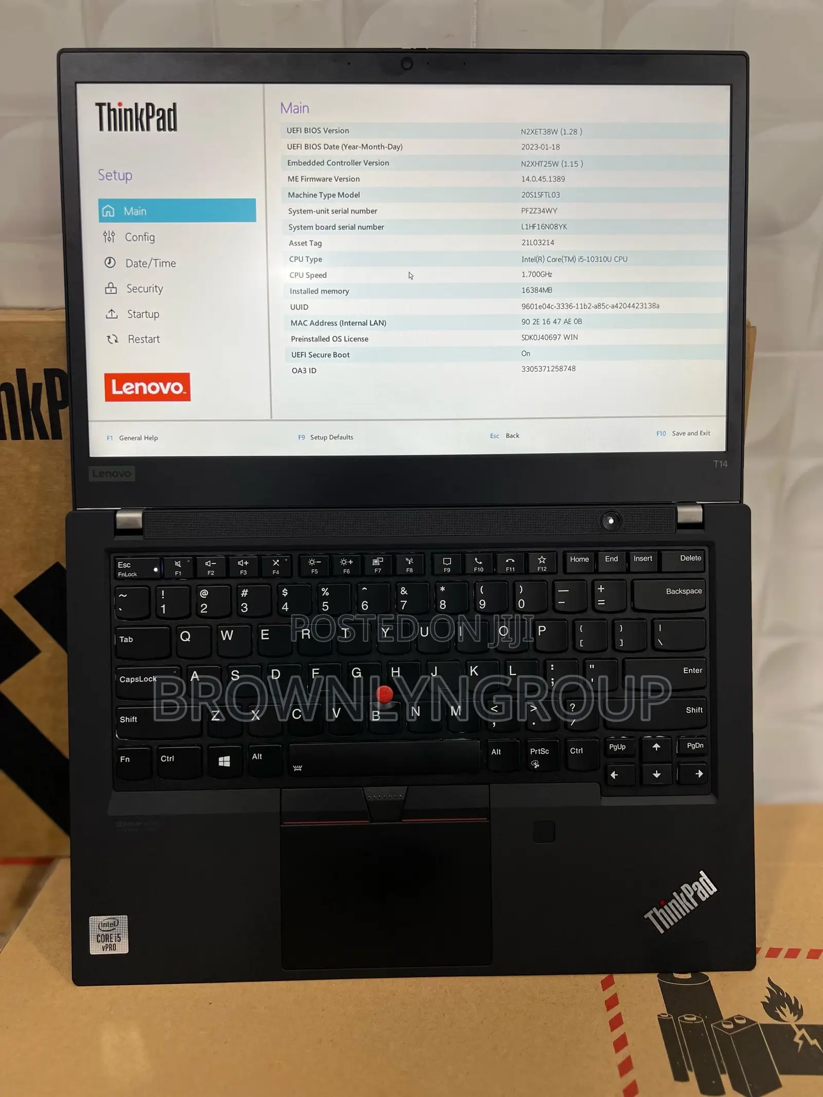 New Laptop Lenovo ThinkPad T14 G1 16GB Intel Core I5 SSD 256GB