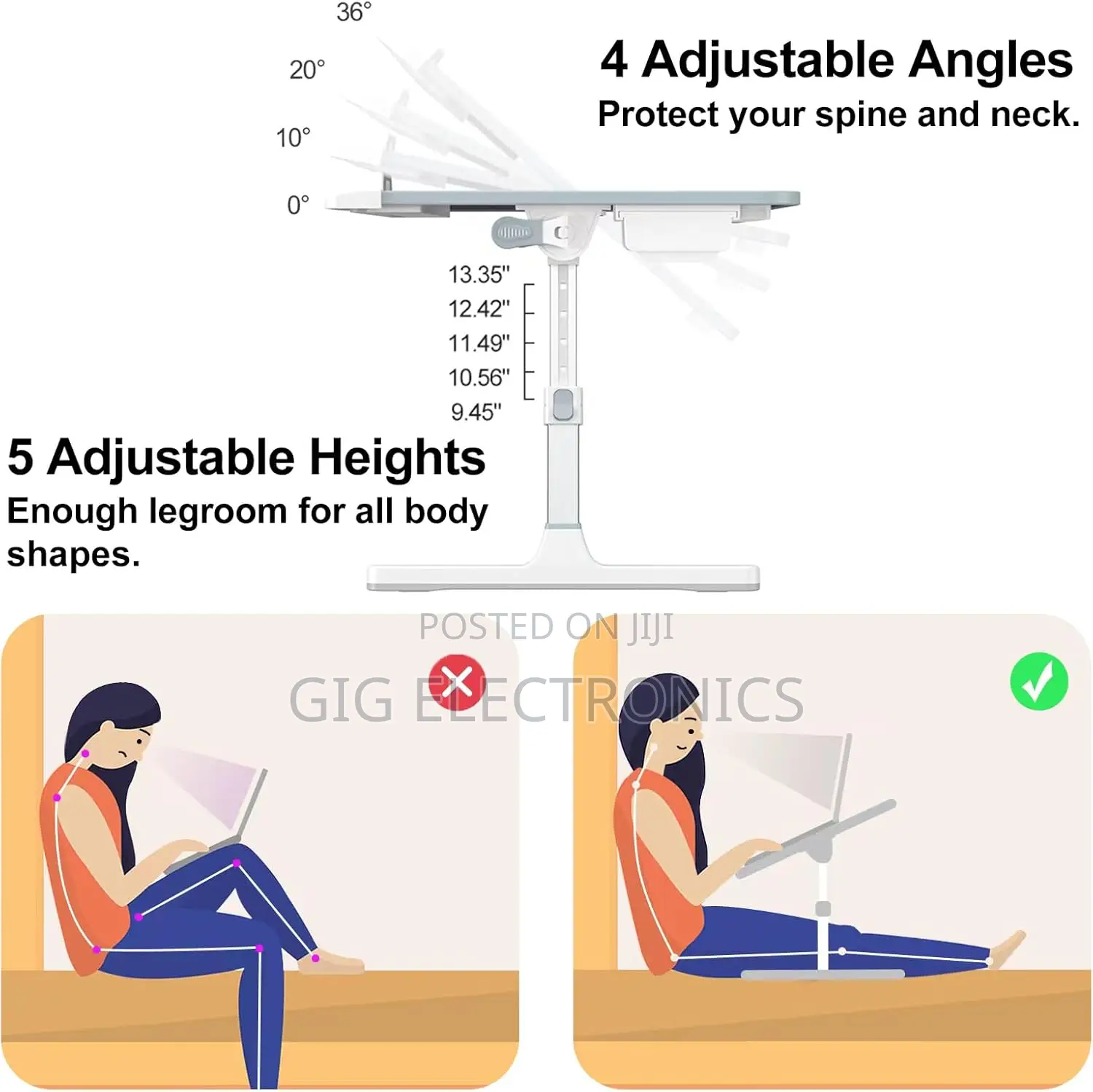 Laptop Bed Desk - Adjustable Computer Bed Table