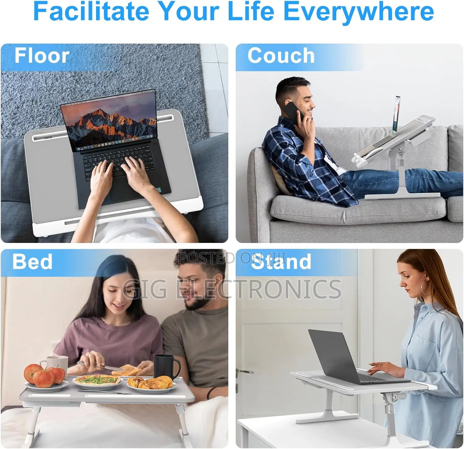 Laptop Bed Desk - Adjustable Computer Bed Table