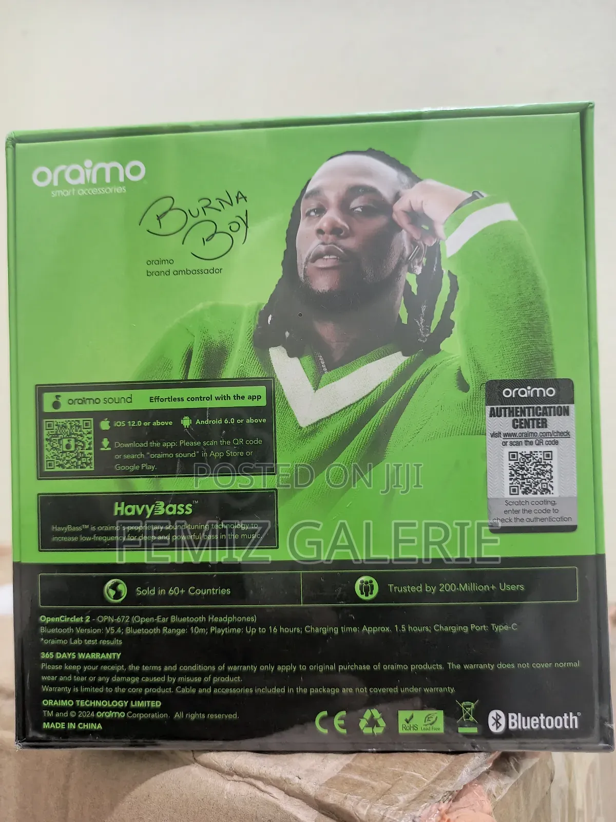 Oraimo Opencirclet 2 Ipx5 Steps Tracking Open-Ear Headphones
