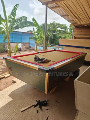 Army Green Snooker Table With Gold Woolen